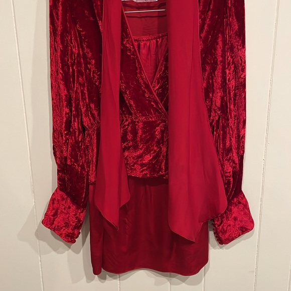 Vintage Red Velvet Top + Scarf and Skirt/Liner - Picture 3 of 16